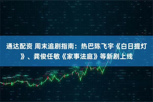 通达配资 周末追剧指南:热巴陈飞宇《白日提灯》、龚俊任敏《家事法庭》等新剧上线